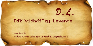 Dávidházy Levente névjegykártya