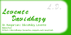 levente davidhazy business card