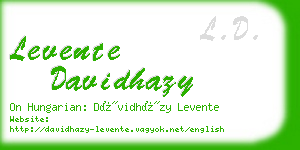 levente davidhazy business card